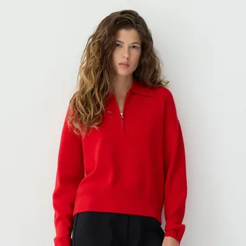 Dámský svetr Reserved - Vlněný svetr s límečkem - červená - 385GX-33X - 385GX-33X-S