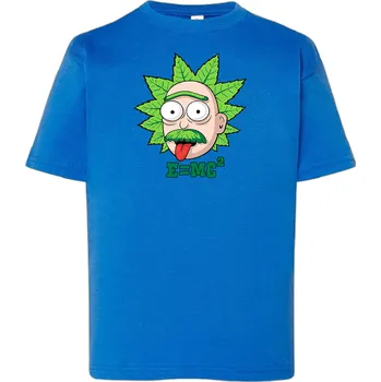 Chlapecké tričko detske-levne-bavlnene-tricko-potisk-einstein-rick-morty Barva: Royal blue - královsky modrá, Dětská bavlněná trička JHK: XL
