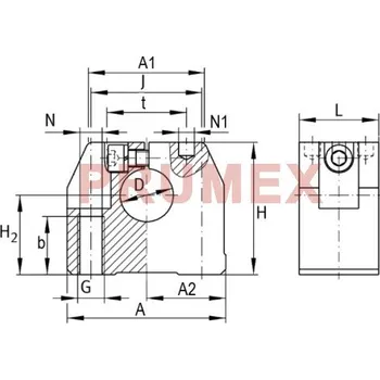 INA GWN 25-B opěra vodící tyče