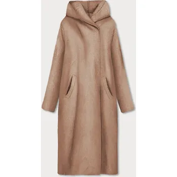 Dámské kalhoty Dámská tmavě béžový dlouhý přehoz přes oblečení s kapucí 21361 SWEST, odstíny béžové XXL (44) i392_20436-48