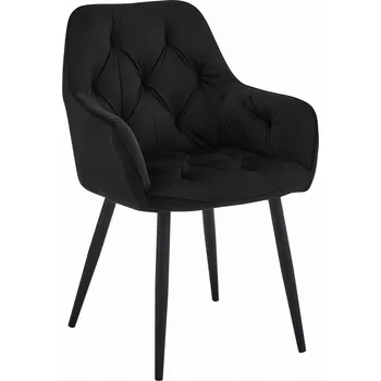 Jídelní židle Židle JORK - černý samet / černé nohy x 1