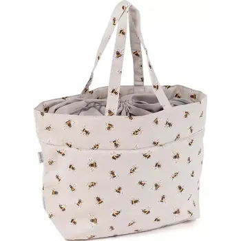 Organizér galanterie Velká taška na pletení a háčkování - Včelky (Drawstring Craft Bag Beautiful Bees)