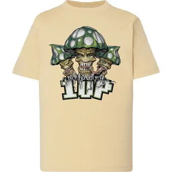 Dívčí tričko detske-levne-bavlnene-tricko-potisk-mushroom Barva: Lime stone - krémová, Dětská bavlněná trička JHK: M