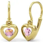 Dětské náušnice ze žlutého zlata srdíčka