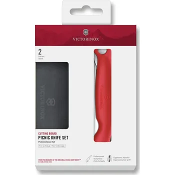 Sada prkénka s nožem Victorinox Swiss Classic 2 ks 11 cm vroubkované ostří červený