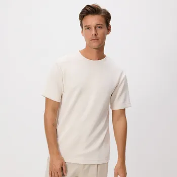 Pánské oblečení Reserved - Tričko regular s modalem - béžová - 505EX-08X - 505EX-08X-M