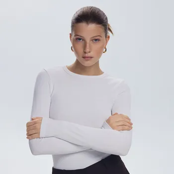 Dámské tričko Reserved - Tričko s dlouhými rukávy a vysokým podílem modalu - bílá - 416GA-00X - 416GA-00X-XL