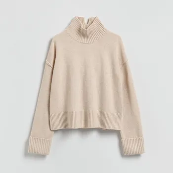 Dámský svetr Reserved - Rolák z vlny - béžová - 382GX-08X - 382GX-08X-L