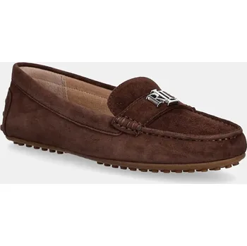 Dámské mokasíny Semišové mokasíny Lauren Ralph Lauren Barnsbury dámské, hnědá barva, na plochém podpatku, 802821629030 802821629030.200 88X, EUR 39