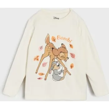 Dětská móda Sinsay - Tričko s&nbsp;dlouhými rukávy Bambi - krémová - 139FT-01X - 139FT-01X-104
