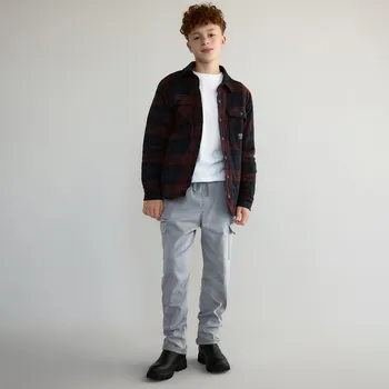 Reserved - Velmi pružné kalhoty cargo - tmavě šedá - 622FM-90X - 622FM-90X-122