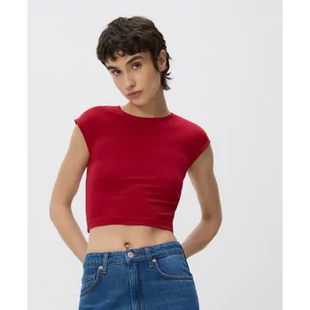 Dámské tričko Reserved - Tričko ze směsi modalu - červená - 9949B-33X - 9949B-33X-L