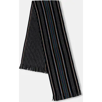 Šála Vlněná šála Paul Smith pánská, černá barva, vzorovaná, M1A-151F-T643 M1A.151F.T643 99X, vel. ONE SIZE