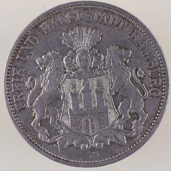 Stříbrná 5 marka 1898 J – Svobodné město Hamburk cca 27.5 g