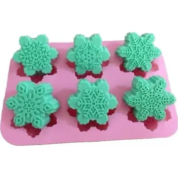 Mýdlo Silikonová forma na mýdlo sněhové vločky - 6ks