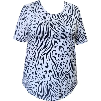 Dámská halenka Dámská halenka s krátkým rukávem - tričko - v nadměrné velikosti 4433