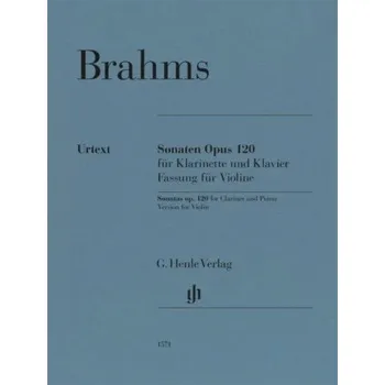 Johannes Brahms: Clarinet Sonatas op. 120 (noty na housle, klavír)