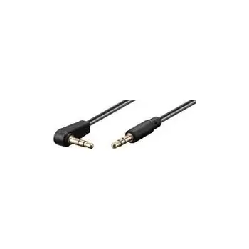Audio kabel MicroConnect Slim audio kabel 3-pin Jack 3.5mm 90° úhel - Jack 3.5mm 1m černá (AUDLL1A)