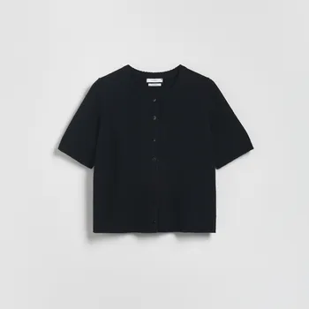 Dámský svetr Reserved - Vlněný kardigan - černý - 053GS-99X - 053GS-99X-XL