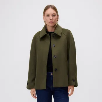 Reserved - Flaušová bunda s vysokým podílem vlny - olivová - WM896-91M - WM896-91M-XS