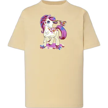 Dívčí tričko detske-levne-bavlnene-tricko-potisk-bily_jednorozec Barva: Lime stone - krémová, Dětská bavlněná trička JHK: M