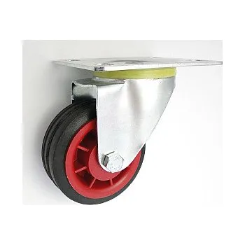 Pojezdové kolečko Pryžové kolo 80 mm otočná vidlice s deskou