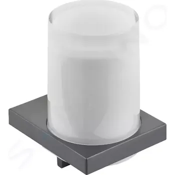 Dávkovač mýdla Keuco Edition 11 Dávkovač mýdla s držákem, 180 ml, matné sklo/černý chrom kartáčovaný, 11152139000