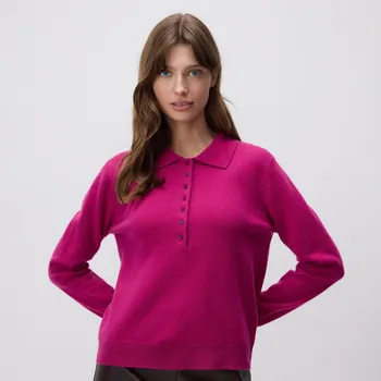 Dámský svetr Reserved - Vlněný svetr s límečkem - fialová - 389BX-44X - 389BX-44X-XL