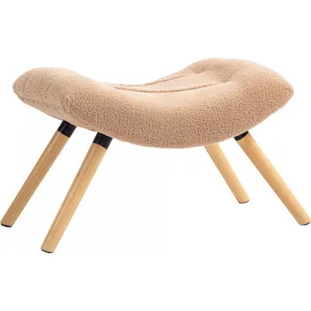 Taburet Podnožka s látkou Berber fleece 67 x 45 x 38 cm | hnědá