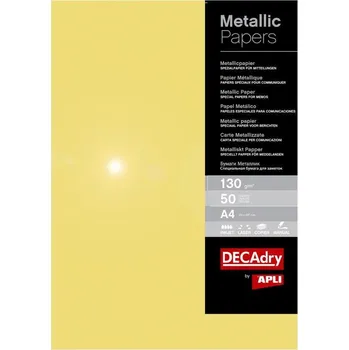 Barevný papír Apli metalický papír A4 / 130g - zlatý