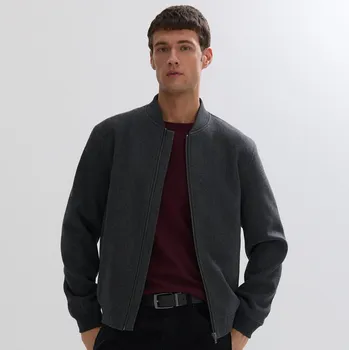 Dámský kabát Reserved - Bunda bomberka s vlnou - tmavě šedá - 416GQ-90M - 416GQ-90M-M