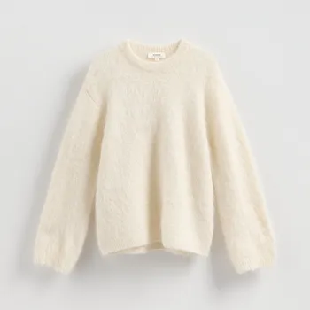 Dámské oblečení Reserved - Svetr s&nbsp;příměsí vlny z&nbsp;alpaky - krémová - 363HK-01X - 363HK-01X-L