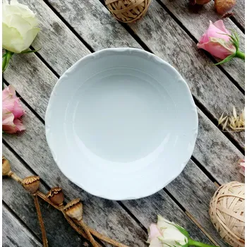 VERONA miska kompotová 19 cm, bílá, G. Benedikt 1882 (Porcelánová miska 2. jakost)