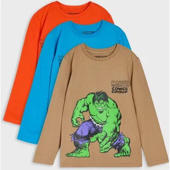 Sinsay - Bavlněná košilka s potiskem 3 pack Marvel - vícebarevná - 077FC-MLC - 077FC-MLC-110