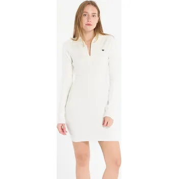 Dámské šaty Šaty adidas Long Sleeve Collared Dress Off White M