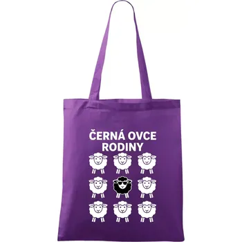 Nákupní taška Černá ovce rodiny - Taška bavlněná - 42 x 38 cm ( Fialová )