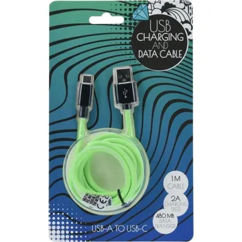 Napájecí kabel Kabel USB-A na USB-C, 1 m, 2A, reflexní