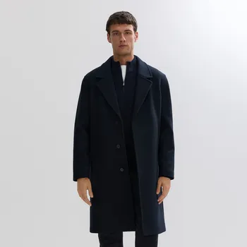 Reserved - Kabát ze směsi vlny - tmavomodrá - 432GQ-59X - 432GQ-59X-L