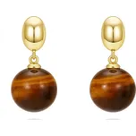 JAY Náušnice s 12 mm tygřím okem Rhianna - stříbrné zapínání JAY-0180-20242480 Hnědá