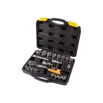 Sada hlavic nástrčných MASTERTOOL PROFI 1/2" 10-32 mm CRV ráčna 72Т 21 ks 78-4021-PF