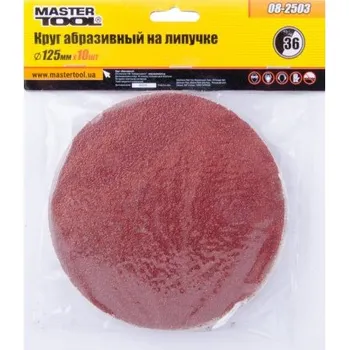 Brusný papír Výsek brusný suchý zip MASTERTOOL 125 mm P36 10 ks 08-2503