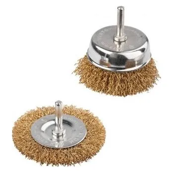 Sada kartáčů MASTERTOOL mosazných drátěných na vrtačku, 2 ks 19-9200