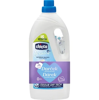 Prací gel CHICCO Prostředek prací dětský Sensitive 1,5 l (27 praní) + vlhčené ubrousky 72 ks zdarma
