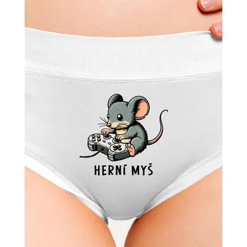 Souprava dámského spodního prádla Bastard Herní myš dámské kalhotky White