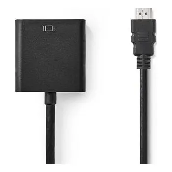 Video kabel Nedis CCGB34900BK02 - HDMI™ – VGA Kabel | Konektor HDMI™ - VGA Zásuvka + 3,5mm výstup | 0,2 m | Černá barva