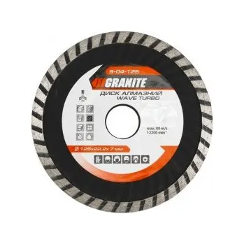 Brusný kotouč Kotouč diamantový GRANITE TURBO WAVE 125*2, 2 mm 22-24% 12200 ot./min 9-04-125