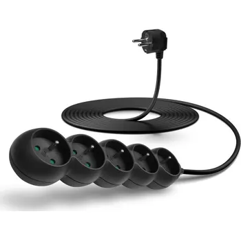 Napájecí kabel CONNECT IT prodlužovací kabel 230 V, 5 zásuvek, 5 m, bez vypínače (černý)
