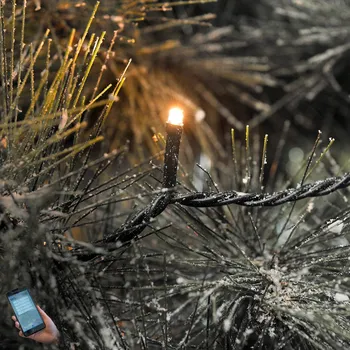 Lampička Konstsmide Christmas Mikro venkovní světelný řetěz LED přepínatelný přes aplikaci - Celková délka 3293 cm; délka přívodního potrubí 500 cm černá 400 LED diod - celkem 6 W - Doprava zdarma