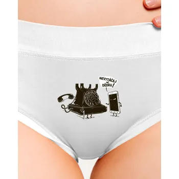 Souprava dámského spodního prádla Bastard Telefon v důchodu dámské kalhotky White