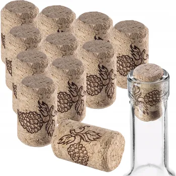 Stojan na víno Zátky do lahví na víno, aglomerovaný korek fi23x38 mm, sada 10 ks